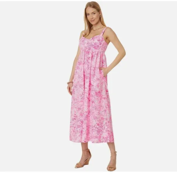 Lilly Pulitzer | Dresses | Lilly Pulitzer Peony Pink Seaside Scene Shylee  Cotton Maxi Dress | Poshmark